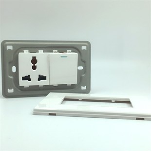 老式开关插座面板长方形118型一位三孔插座10A暗装单控单开插座