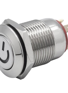 卓朗齐12MMA金属按钮开关小型圆形高平头复位电源带LED红绿色灯