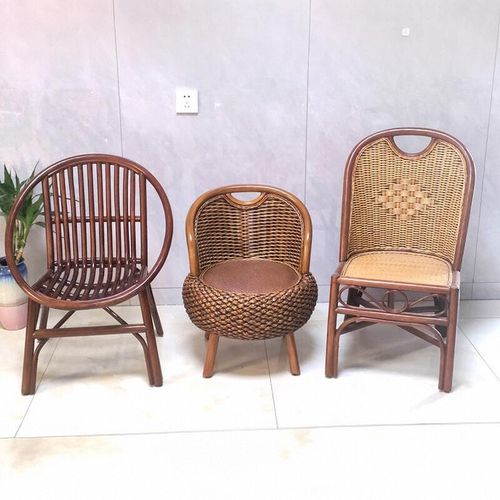 新款全藤杆太阳椅圈椅圆形阳台休闲座椅老人用靠背椅舒适换鞋凳