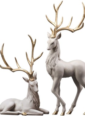 北欧轻奢麋鹿摆件家居饰品创意客厅电视柜玄关摆设乔迁新居礼品