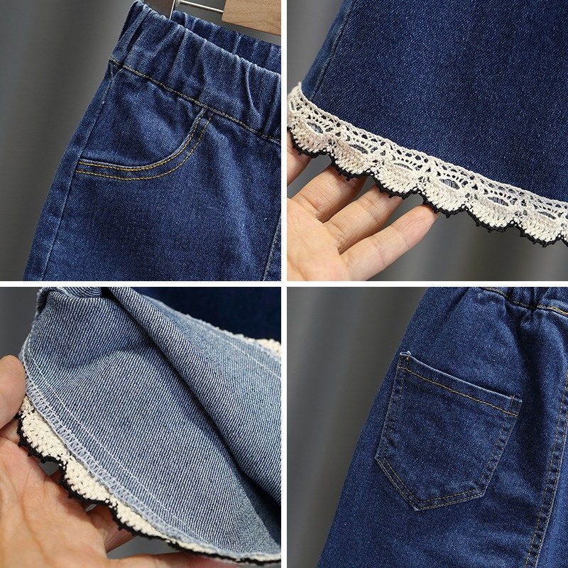 女童微喇牛仔裤春秋款儿童加绒裤中大童时髦冬季女孩洋气喇叭裤子