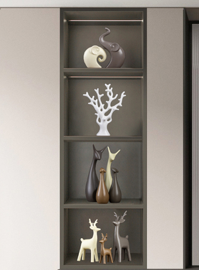 北欧摆件家居饰品客厅电视柜酒柜装饰品轻奢陶瓷鹿小摆设乔迁新家