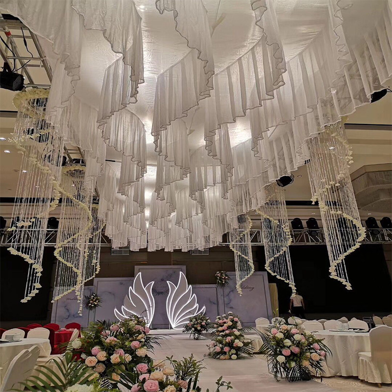 婚庆纱幔中式吊顶婚庆S型吊顶纱婚礼顶部装饰波浪云顶下垂S纱幔,节庆用品/礼品,拱门,淘宝优惠券,粉丝福利购,淘宝优惠卷
