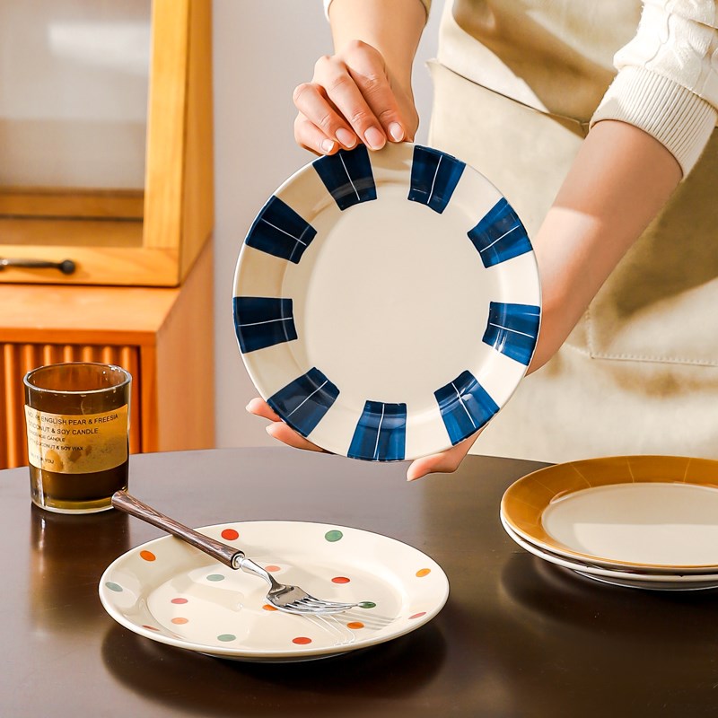 川岛屋日式陶瓷盘子家用菜盘特别好看的高级感深盘釉下彩餐具餐盘