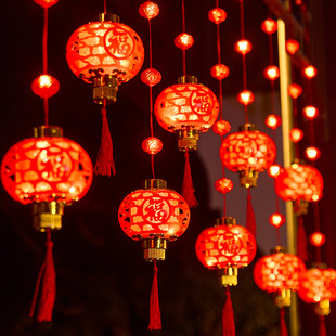 过新年led福字彩灯串2026马年新款阳台农村春节氛围场景布置灯带