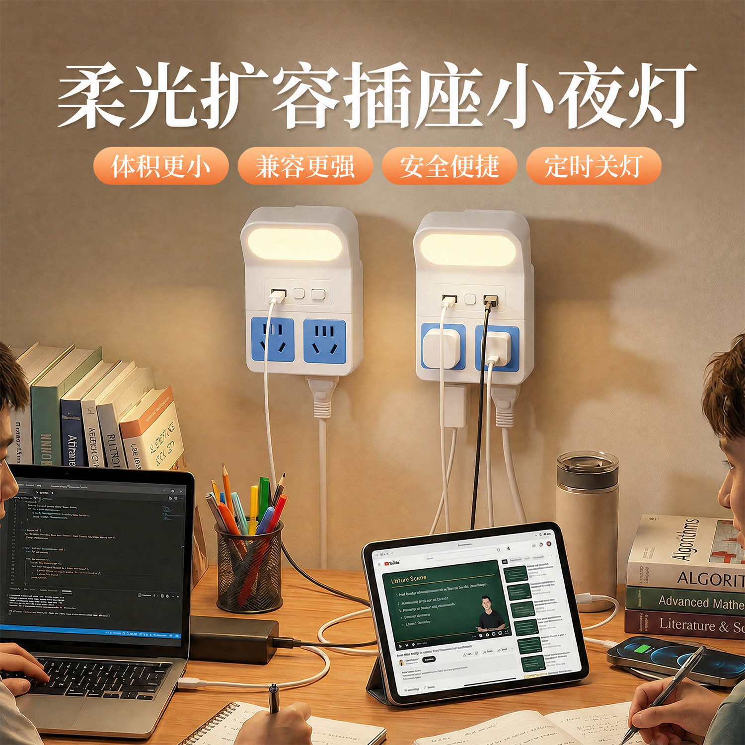 小夜灯插座照明灯卧室床头睡眠灯图片