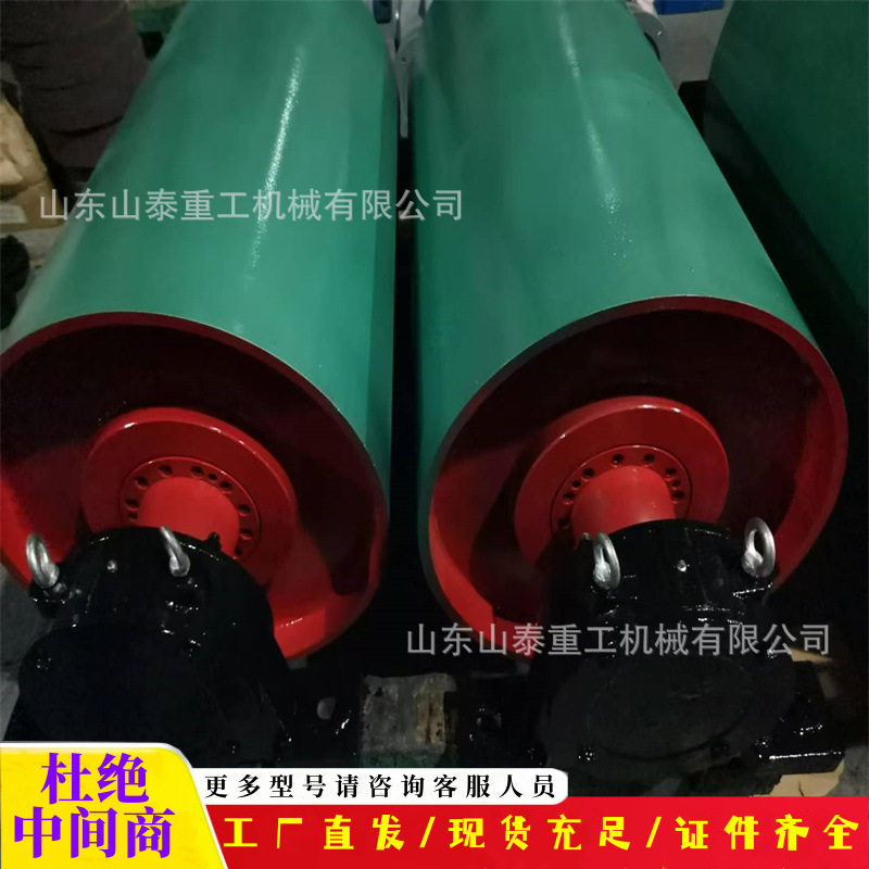 生产传动光面滚筒包胶 输送机主动铸胶滚筒胶面改向滚筒