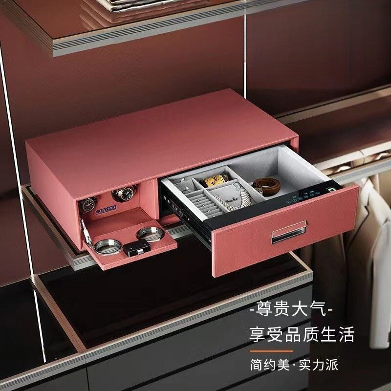 衣柜摇表器密码抽屉首饰盒指纹保险柜家用嵌入式隐藏储物保险箱