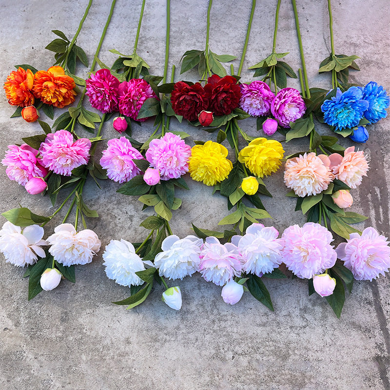 芍药仿真花摆件插花ins风客厅装饰摆件气质浪漫多头牡丹假花花束