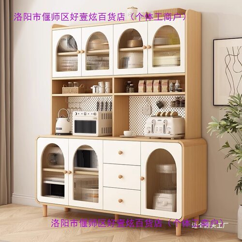 Tal奶油风靠墙一体储物餐边柜