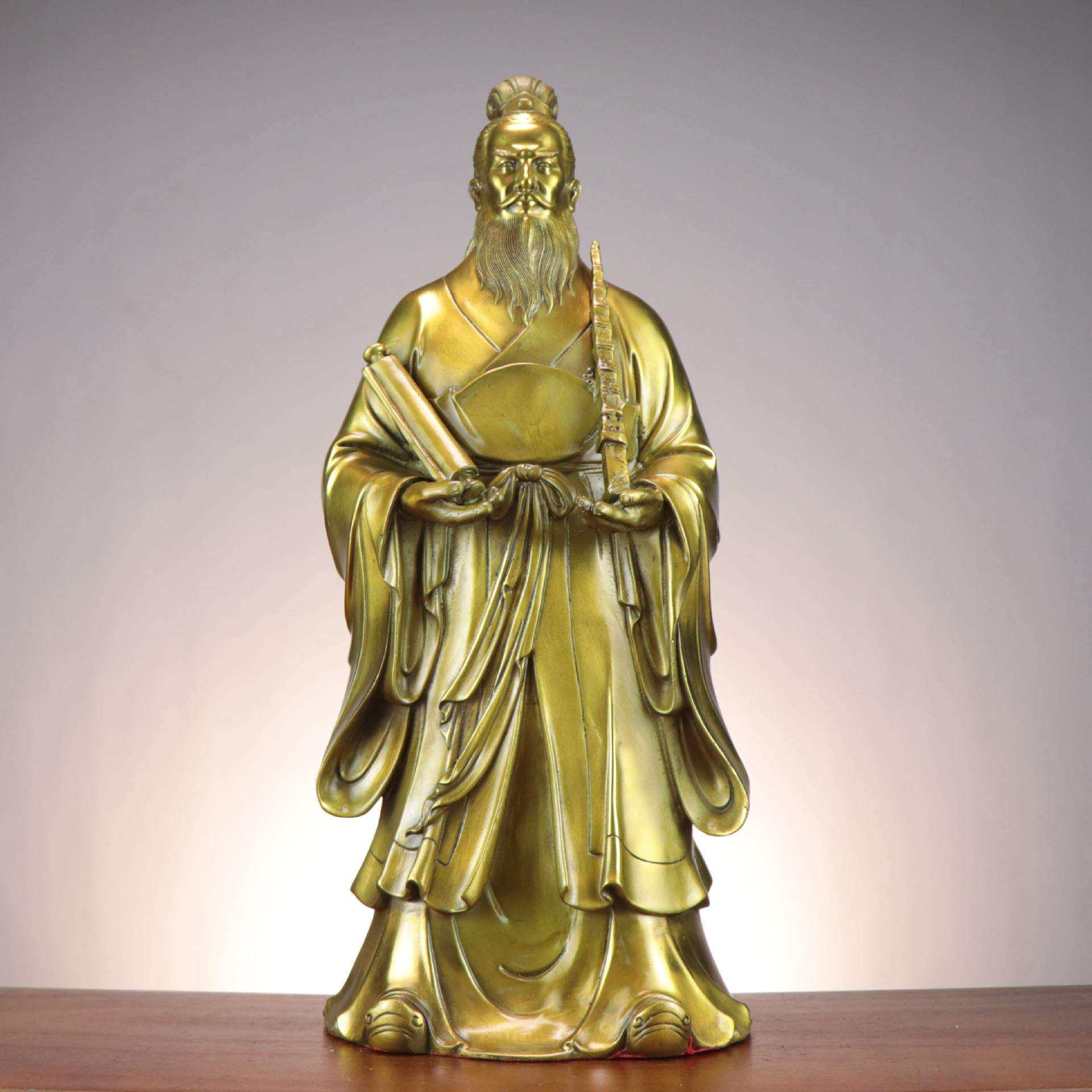 （台湾祥狮工艺）铜姜子牙铜姜太公封神榜家用供奉姜子牙摆件