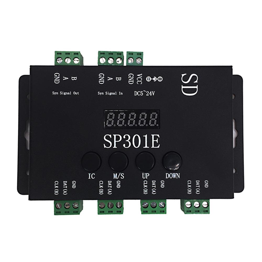 SP301ELED全彩控制器SD卡编程控制器4路输出控制器SD幻彩级联
