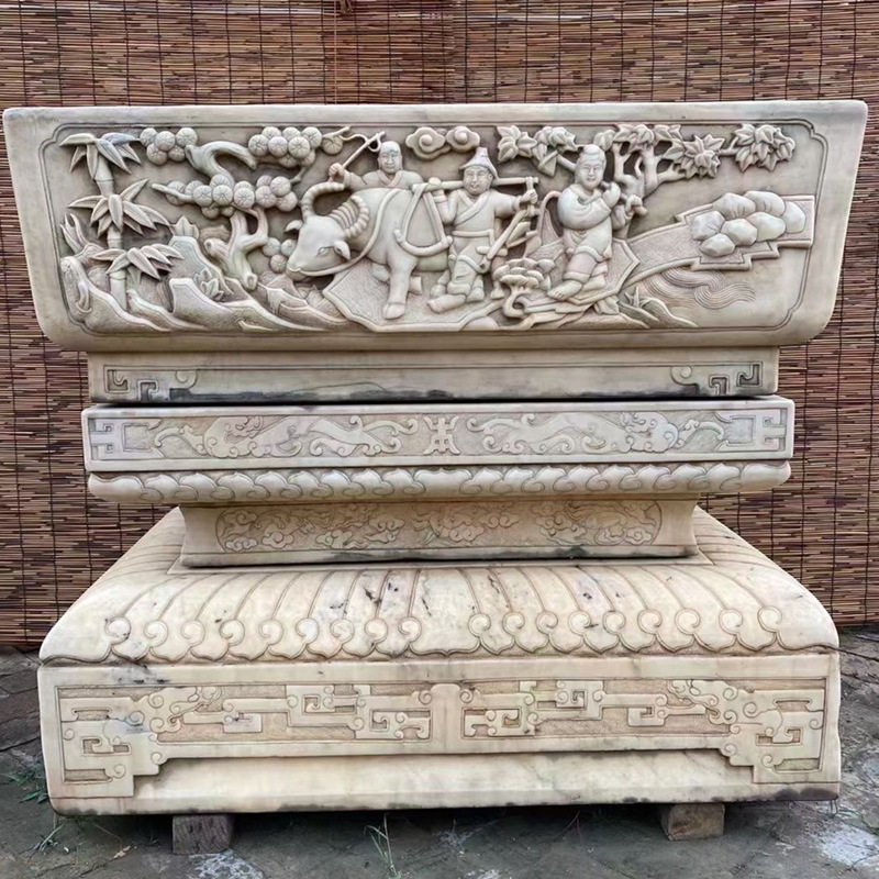 石雕仿古鱼缸青石花盆仿古水缸石盆庭院石缸石头缸养鱼种花