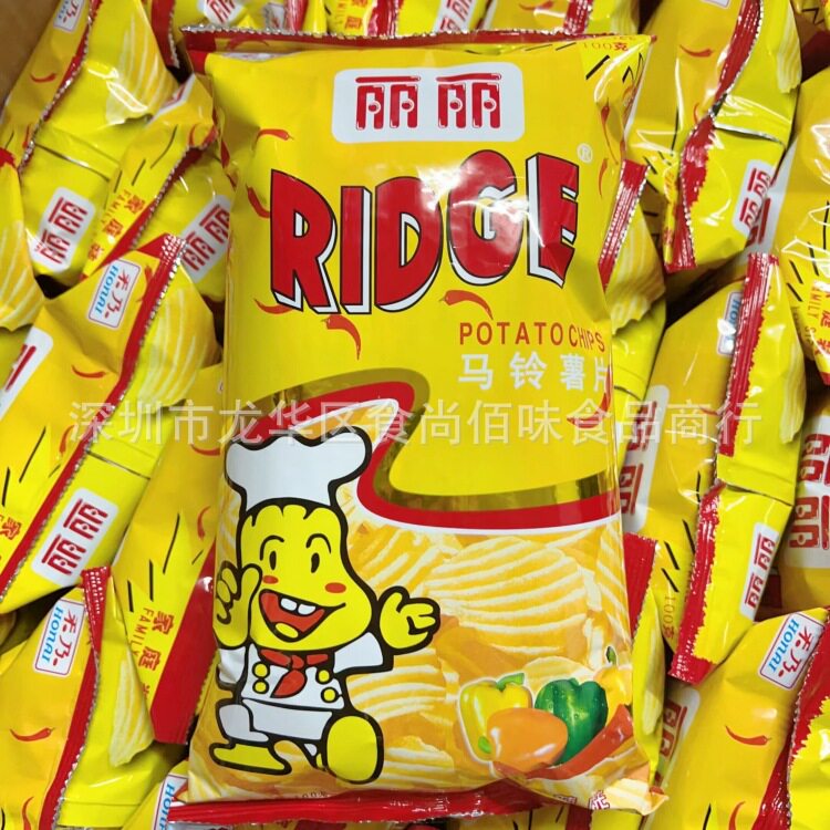 禾乃丽丽香辣味薯片马铃薯脆片休闲小零食家庭装100g30包一箱