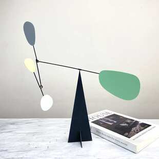 现代简约北欧莫兰迪色几何动态平衡摆件样板房售楼处软装饰品摆设