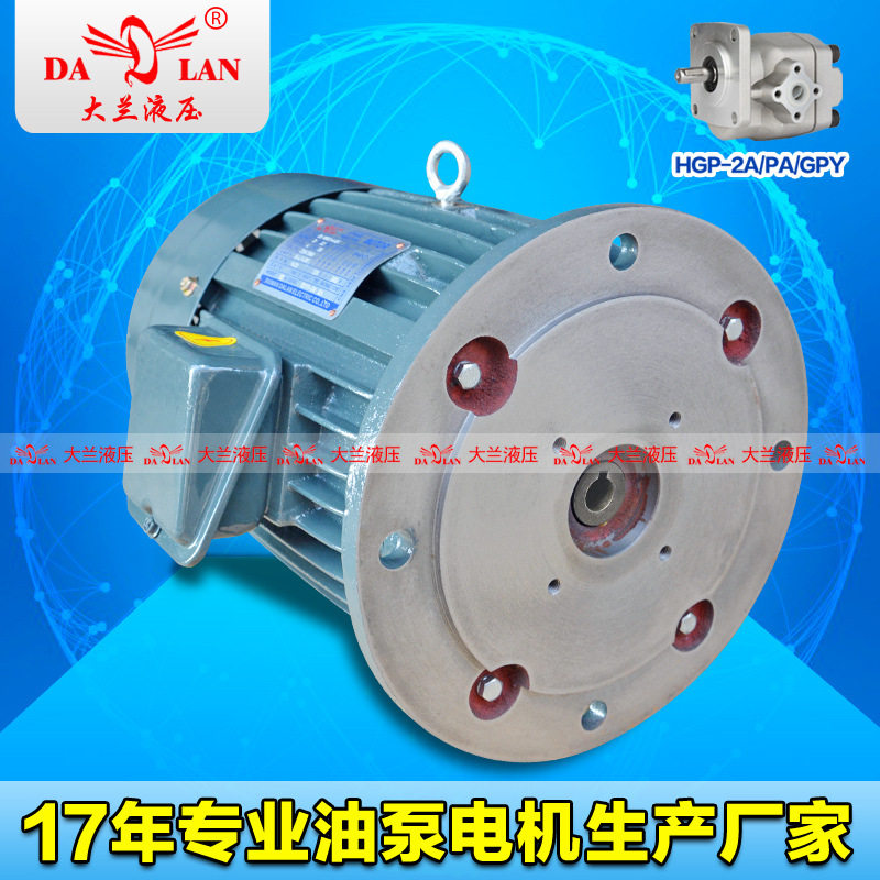 0.75KW大兰DALAN立式液压内轴电机HGP-2A油泵电机DL-90L-4-1.5KW