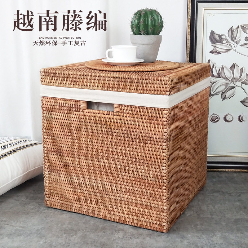 越南藤编大号储物箱整理箱衣服杂物收纳筐收纳盒衣物收纳框