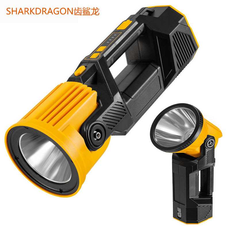 跨境新款LED手提探照灯Type-C充电户外野营多功能七彩串灯露营灯