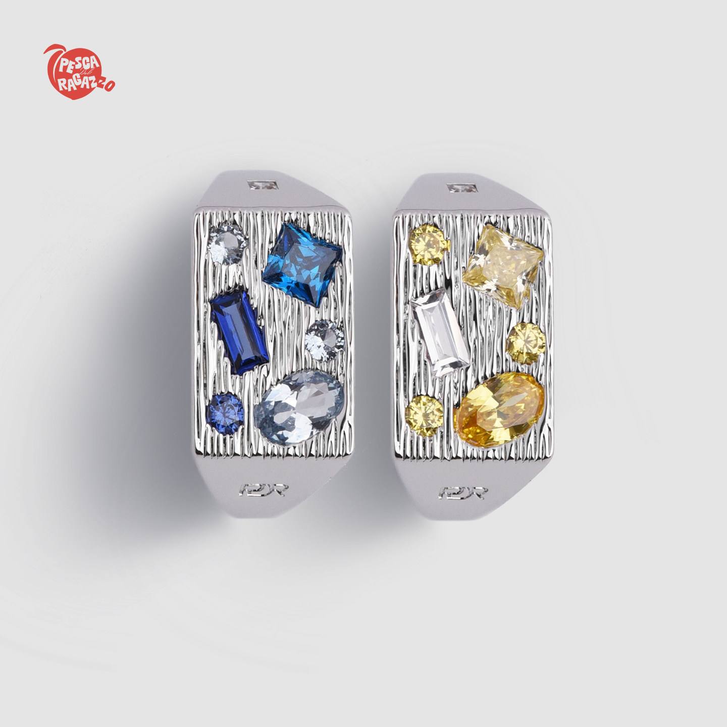 PDR Ripple系列新款不对称多钻宝石印章戒指无性别指环原创设计