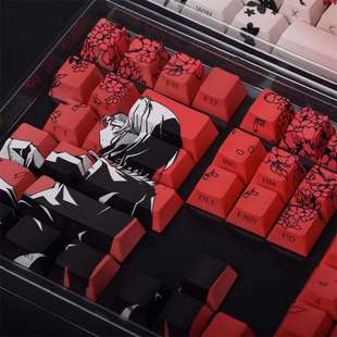 sakura玛奇玛机械键盘键帽侧刻pbt87键/108/68/75配列透光客制化