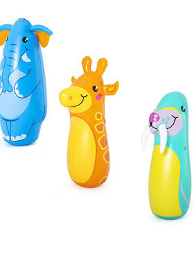 Bestway动物不倒翁儿童充气玩具拳击袋 水底 3D益智底部装水52152