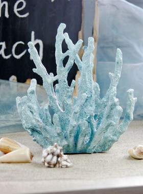 地中海海洋景观树脂珊瑚工艺品摆件客厅软装电视柜桌Y面橱窗装饰