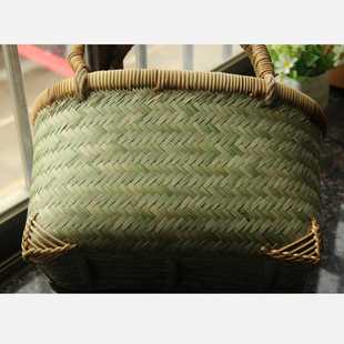 手工竹编篮超市h购物手提篮家用买菜篮水果收纳蔬菜篮环保提篮包