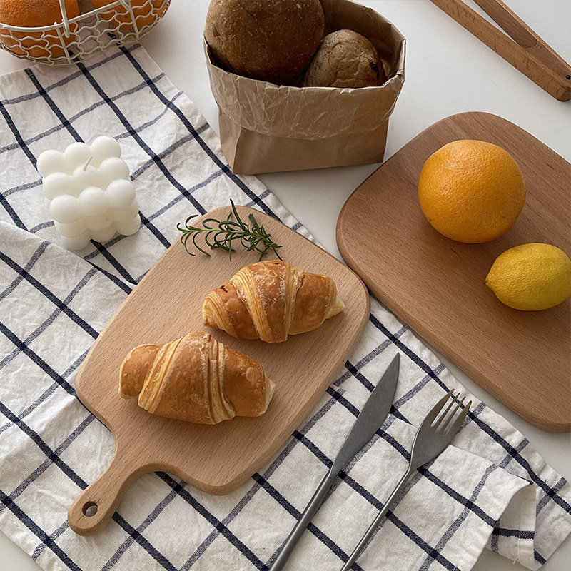 白屿 ins面包板实木砧板把手彩板木质J餐盘托盘熟食木盘家用案板,厨房/烹饪用具,砧板/菜板,淘宝优惠券,粉丝福利购,淘宝优惠卷