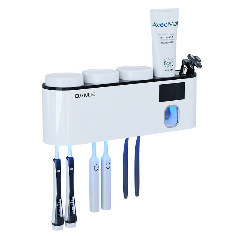 免打孔智c能牙刷消毒器紫外线壁挂式电动杀菌刷牙杯牙膏置物收纳
