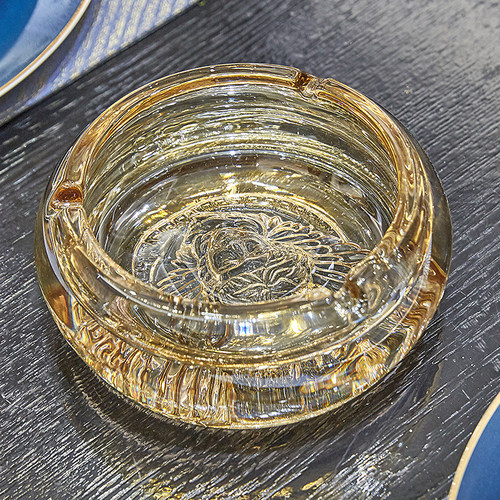 轻奢欧式美式加厚水晶玻璃创意范思烟灰缸M 家居客厅大号玻璃烟缸