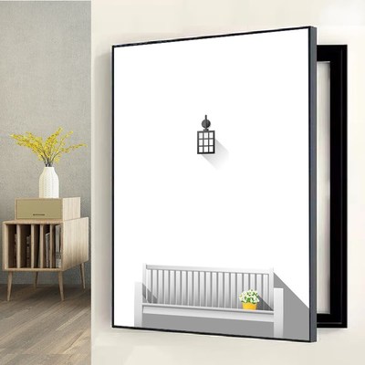 铝合金免打孔电表箱装饰画竖款A遮挡配电箱电闸盒空开强弱竖版挂