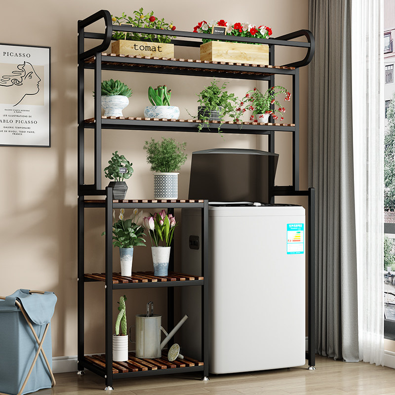 洗衣机置物架落地阳台r储物架卫生间多层收纳架滚筒上方架子翻盖
