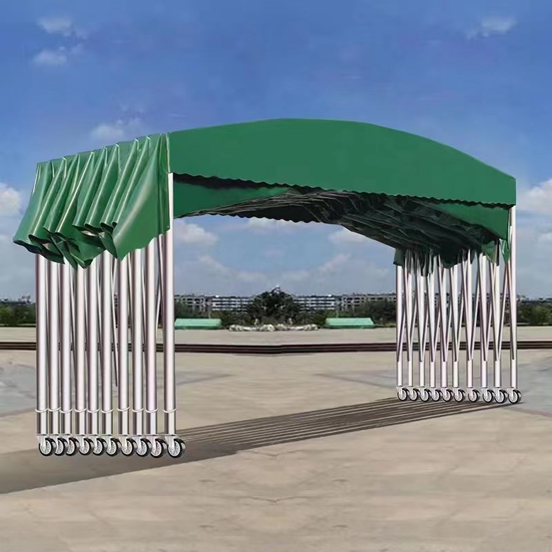 大型推拉雨棚活动伸缩厂房雨篷户外排挡汽车Q电动车遮阳帐篷定做