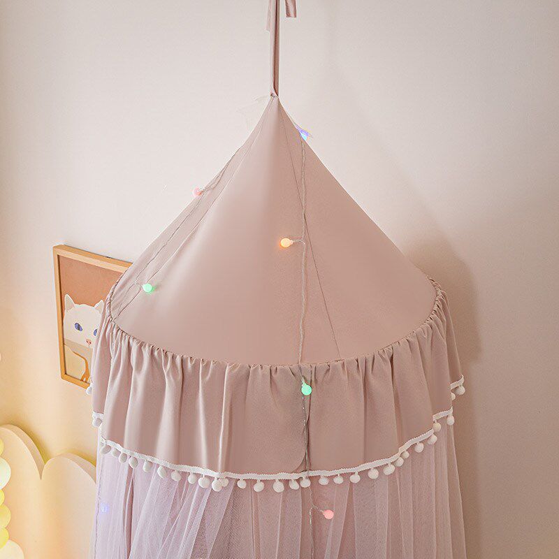 儿童圆顶蚊帐床幔布帘遮光防尘双层布帘家用卧室R公主风幔纱免安,床上用品,蚊帐,淘宝优惠券,粉丝福利购,淘宝优惠卷