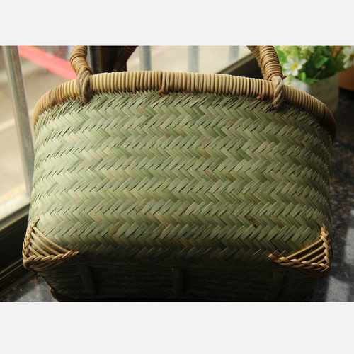 手工竹编篮超市购物手提篮家用买菜篮水果收纳蔬菜篮Y环保提篮包