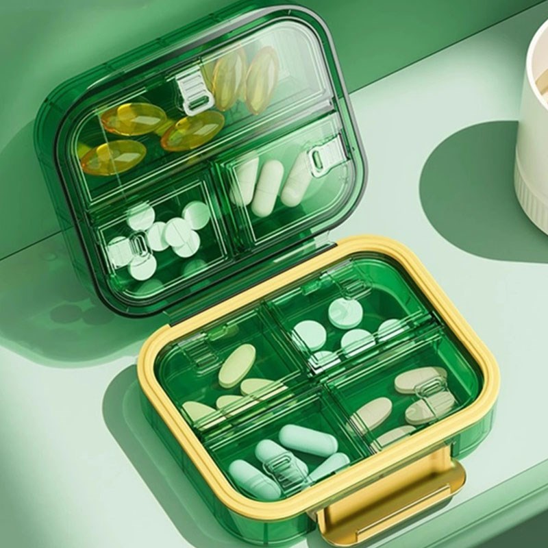德国便携式密g封药盒避光一周七天一日三餐随身小药物分装盒