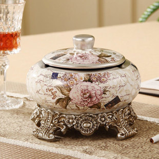 欧式烟缸摆件树脂客厅工艺品家居饰G品创意时尚个性复古烟灰缸