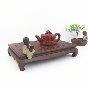 红木工艺品实木底座长方形摆x件鸡翅木紫砂茶壶鱼缸花盆景奇石木