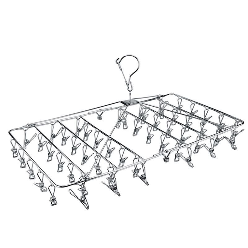 超多夹子c52夹折叠式加粗不锈钢衣架袜架袜挂晾晒毛巾架浴巾架防