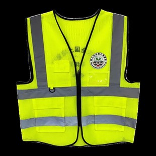 荧光背心采样员质控员安全反光马甲透气性好N野外采样专用按需印