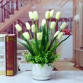 天天特价 包邮 高仿真花绢花假花装 饰花L郁金香套装 客厅餐桌成