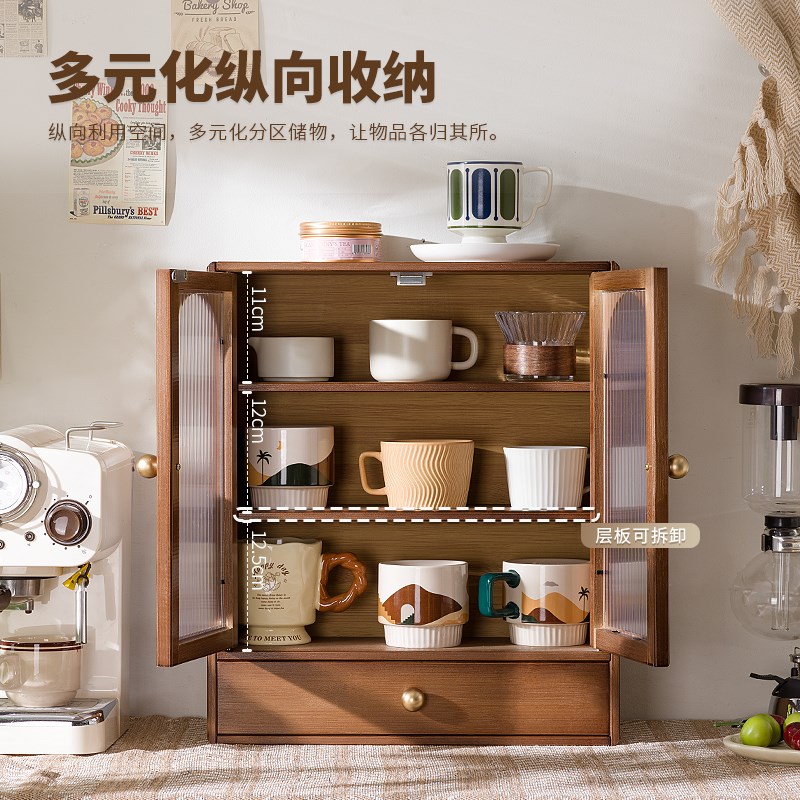 水杯子收纳置物架桌面防尘杯架茶具储物马克杯水吧咖X啡家用餐边