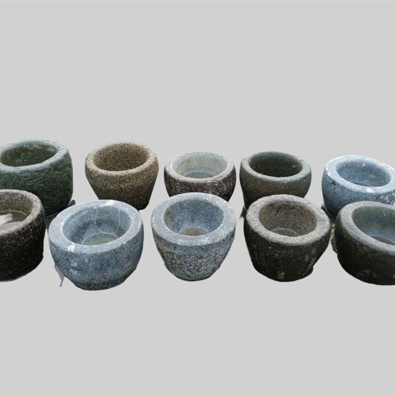 怀旧老物件古董石臼花盆杂项老石碗老石雕蒜臼R菸灰缸农村收藏民