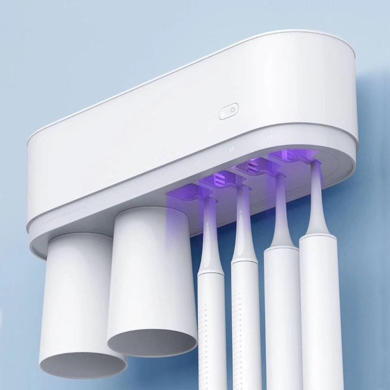 原139!带智能杀菌!家s用壁挂式牙刷杯架置物架收纳盒免打孔套装