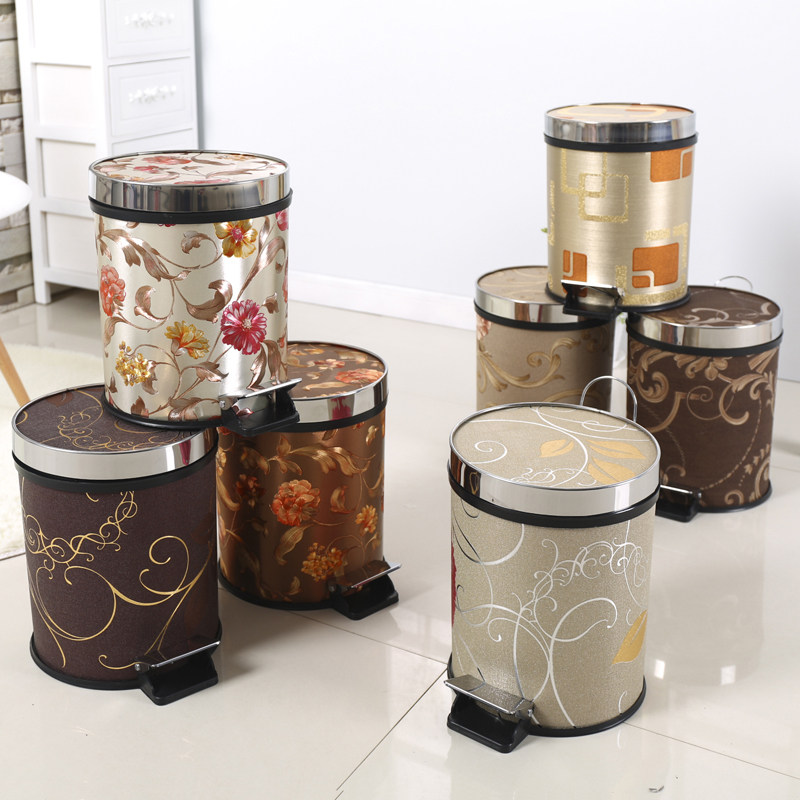 欧式创意家用垃圾桶 脚踏式客厅卧室厨房卫生间大号.垃圾筒带盖