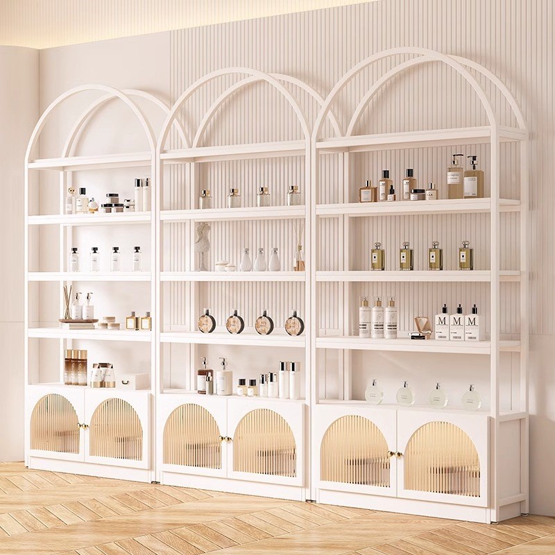 化妆品展示柜产品l陈列柜美容院美甲玻璃置物架直播间样品展示架