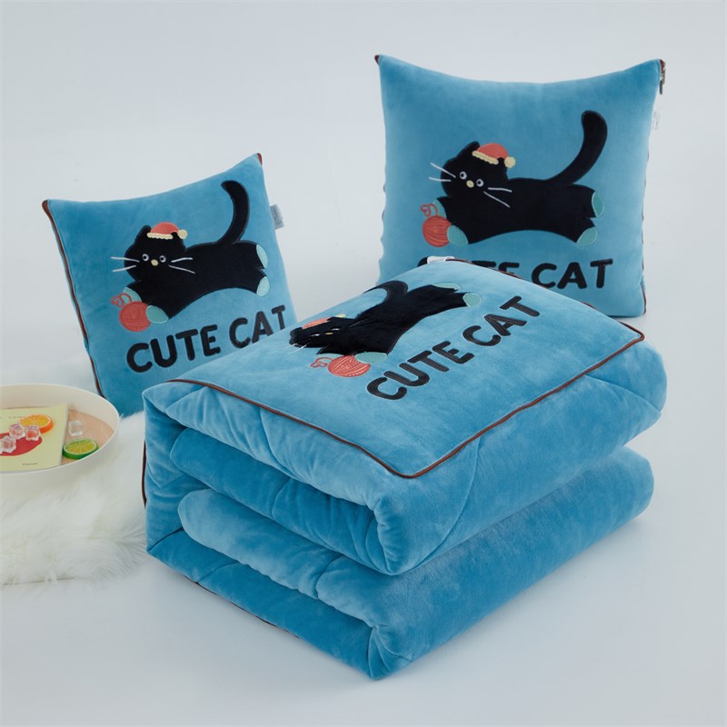 加厚抱枕被子两用宝宝绒汽车靠垫枕头办公M室沙发午睡空调被二合