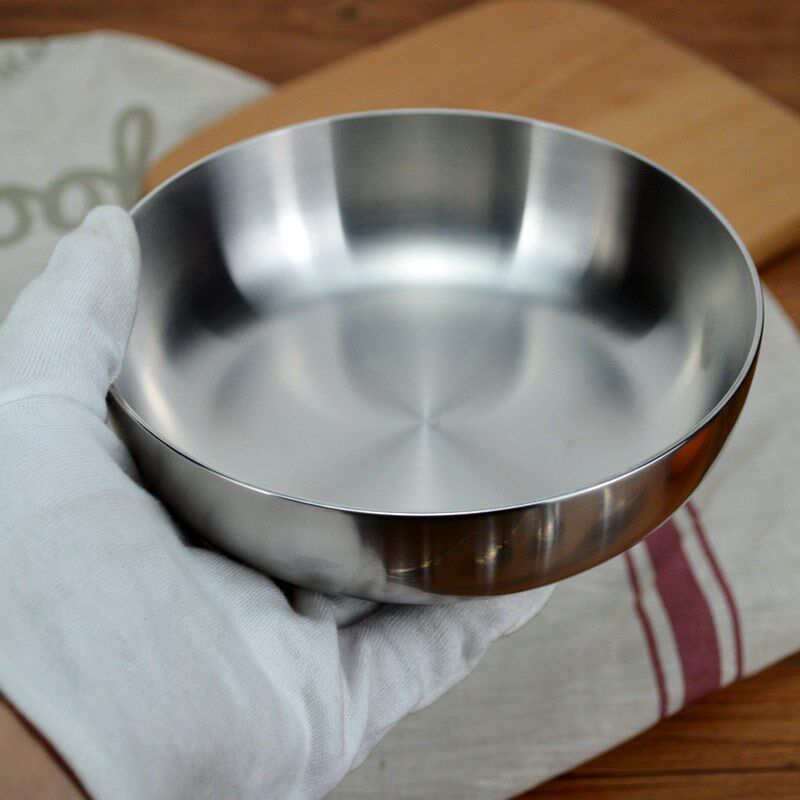 出口德国304不锈钢加厚盘子z水果干果盘零食盆盛饭盛菜器具户外用