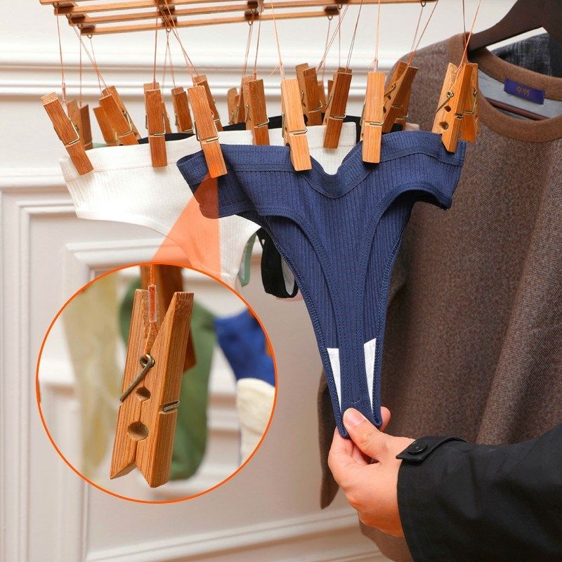 5个防霉碳化老式伸缩竹夹子衣架裤架裤夹无痕P旋转挂晾晒袜子夹架,收纳整理,木质衣架,淘宝优惠券,粉丝福利购,淘宝优惠卷