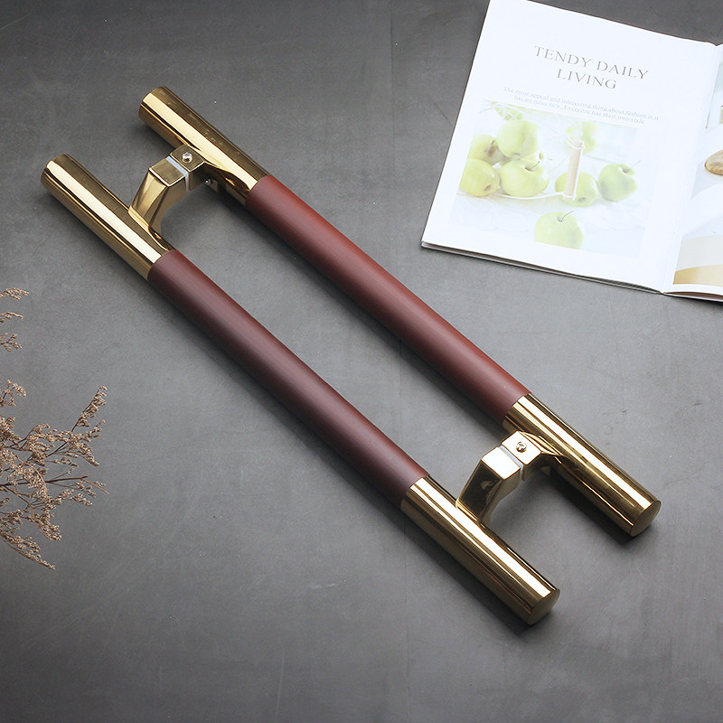 有框玻璃门拉手不锈钢白钢门侧装木纹把I手钛金推拉马蹄脚木门拉